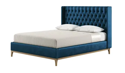 Produktbild von Schlaffabrik Polsterbett MARLON mit gestepptem Kopfteil und Seitenpaneelen (Velluto 11 & Wax Black)