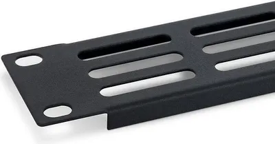Produktbild von 19-Zoll perforierte 1HE Blindplatte, schwarz, mit Zubehör