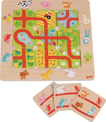 Imagen del producto de Juego de mesa Goki: Encuentra el camino en la granja, juego educativo para niños