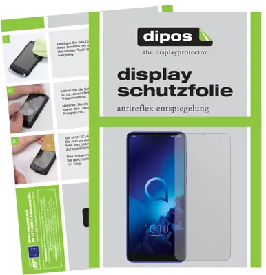 Produktbild von 1x Schutzfolie für Alcatel 3 (2019) matt Displayschutzfolie Folie Display Schutz dipos