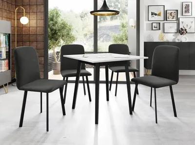 Obrázek produktu pro Jídelní set 4+1 PHOBIE - bílý / černý / šedý