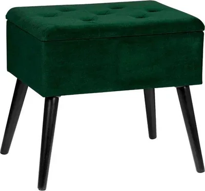 Image de Banc avec rangement, vert foncé, 50 x 35 x 45 cm