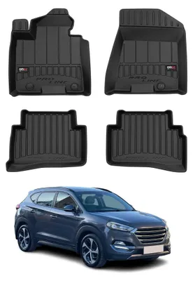 Imagen del producto de Alfombrillas 3D de TPE para el maletero de vehículos HYUNDAI Tucson (modelos TL y TLE), delanteras y traseras, marca FROGUM ProLine