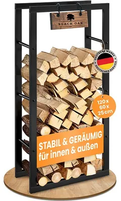 Produktbild von BLACK OAK JACK 120-60 Kaminholzregal 120x60x25cm Metall Schwarz