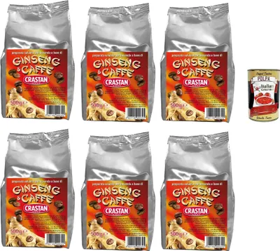 Produktbild von Crastan Ginseng e caffe' solubile, ungesüßt Instant Ginseng & Kaffee Drink 6x 500g, Für automatische Maschinen + Italian Gourmet polpa 400g