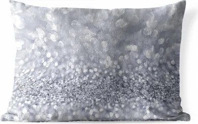 Produktbild von MuchoWow® Outdoor Kissen - Silber glitzert - 60x40 cm - Wetterfest - Lounge Kissen - Zierkissen - Kissen für Innenräume