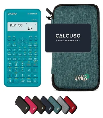 Produktbild von Casio fx-220 Plus 2nd edition inkl. WYNGS Schutztasche Türkis - Wissenschaftlicher Taschenrechner - Basic Set