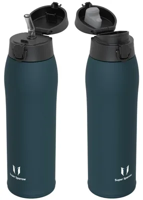 Immagine prodotto di Borraccia in acciaio inossidabile Sparrow, 950 ml - Termos - 2 tappi