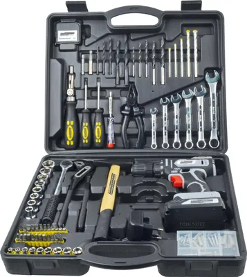 Produktbild von Mannesmann Werkzeugkoffer, 75-tlg. mit Akkubohrschrauber 20 V, Li-Ionen