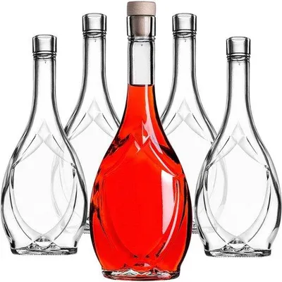 Productafbeelding van Lege glazen flessen 500ml, 10 stuks, likeurflessen met kurk, flessen om te vullen met likeur, wijn en jenever, decoratieve flessen, glazen wijnflessen