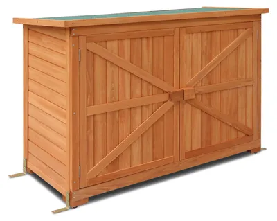 Productafbeelding van Tuinkast tuinbox gereedschapskast outdoorkast - Hout - 50 x 128 x 88 cm - Naturel - Voor tuin en terras