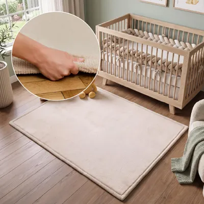 Produktbild von Tapiso Kinderteppich FLUFFIN Hochflor beige waschbar Kinderzimmer 80 x 150 cm