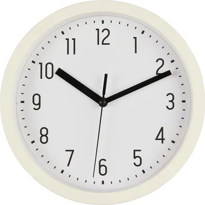 Produktbild von LS-LebenStil Retro Wanduhr Creme Weiß 20cm Kunststoff Analog Rund Vintage Küchen-Uhr Büro-Uhr große Ziffern leicht leise Wohnzimmer Flur Kinder-Zimmer