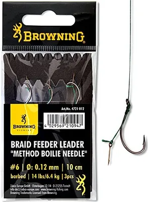 Produktbild von Browning Braid Feeder Leader Method Boilie Needle Gr.4 0,14mm 10cm