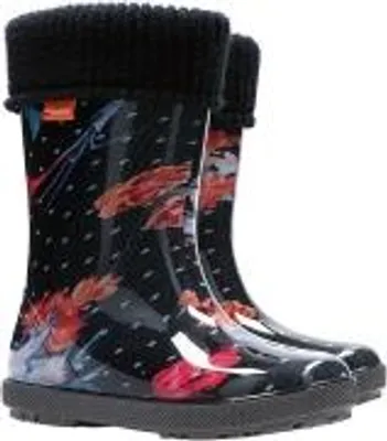 Produktbild von DEMAR Kinder HAWAI LUX Jungen Mädchen Thermostiefel Gummistiefel gefüttert Größe: 24/25, Herstellerfarbe: Blumen