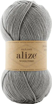 100g Sockenwolle Alize Wooltime 	 21 grau