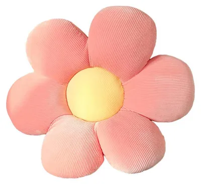 Produktbild von Blumenförmiges Plüsch-Bodenkissen 40 x 40 cm, rosa & gelb