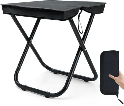 Produktbild von Hering YUANQIAN Tragbarer Campinghocker, leicht und faltbar mit Tragetasche, klappbarer Campinghocker für Wandern, Angeln, Reisen, Picknick, Grillen –