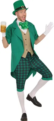 Produktbild von St. Patrick's Day Magischer Kobold Kostüm Irisch Glück Grün Charme, Größe: 46 - 48 (S) Farbe: Grün