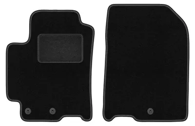 Produktbild von Velours-Fußmatten Vorne passend für Kia Stonic (Crossover, Bj. 2017-) –  schwarz, passgenau, mit Befestigungen set 2 Stk. - STANDARD