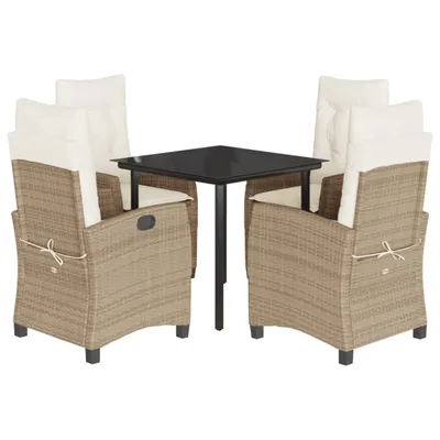 Produktbild von vidaXL 5-tlg. Garten-Essgruppe mit Kissen Beige Poly Rattan