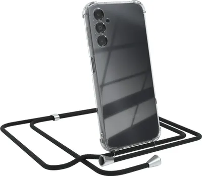 Produktbild von EAZY CASE Handykette kompatibel mit Samsung Galaxy A14 5G, Handyhülle mit Umhängeband, Handykordel, Schutzhülle Clear, Band in Schwarz