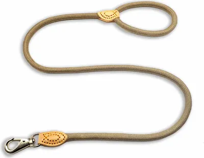 Produktbild von Monkimau Hundeleine aus Nylon für mittelgroße Hunde Leine in grün mit Leder