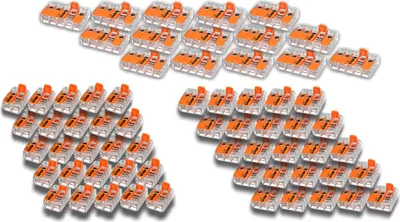 Produktbild von 65 Stück Wago Hebelklemmen / Serie 221 / 25x412 25x413 15x415 / Verbindungsklemme Steckklemme