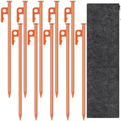 Produktbild von PolkaHome® 30 cm Zeltstangen – Set mit 10 – Orange – Ideal für Camping und Outdoor-Aktivitäten