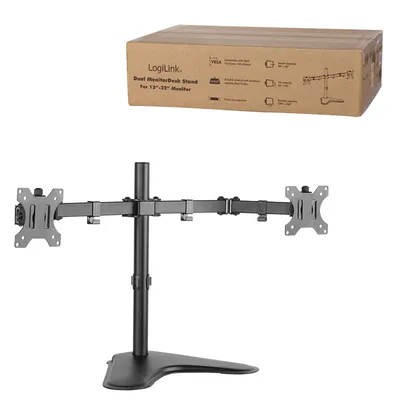 Produktbild von LogiLink BP0045, Durchgeschraubt, 8 kg, 33 cm (13"), 81,3 cm (32"), 100 x 100 mm, Schwarz, Edelstahl