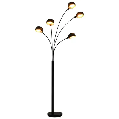Image de Lampadaire 200 cm 5 x E14 Noir et doré