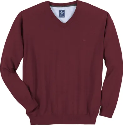Produktbild von Redmond V-Neck Pullover Übergröße dunkelrot melange