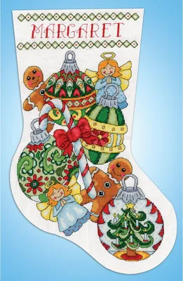Obrázok produktu pre Súprava na vyšívanie krížikom "Vianočné ozdoby", počítaný vzor, 43x30cm