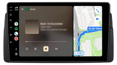 Obrázok produktu pre Autorádio s operačným systémom Android vhodné pre BMW E46 (1999–2004) – bezdrôtové pripojenie CarPlay, Android Auto, WiFi, GPS navigácia, 9-palcový displej, 2+64 GB, Bluetooth, DAB+