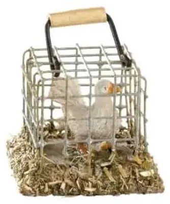 Produktbild von Käfig mit Taube, Holzminiatur, für Hobby- und Modellbau