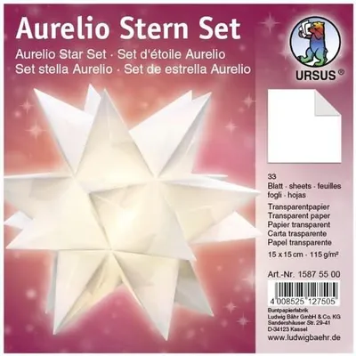 Produktbild von URSUS Faltblätter Aurelio Stern, weiß, 150 x 150 mm