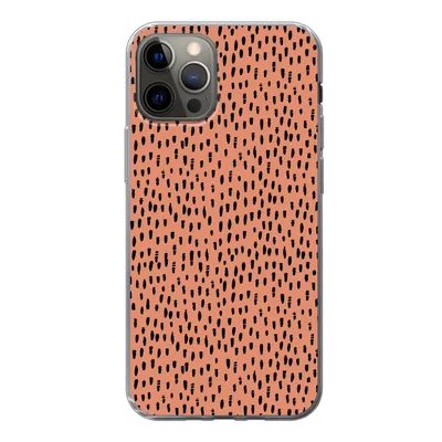 Produktbild von MuchoWow® Handyhülle Schutzhülle Hülle für iPhone 13 Pro Polka dots - Schwarz - Orange Silikon Softcase Handy Hülle - Handy-Tasche