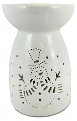 Produktbild von Dakls Keramik Duftlampe Weiß Schneemann Figur 14 cm