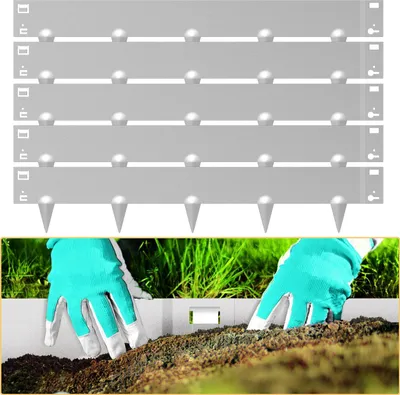 Produktbild von Clanmacy Rasenkante Schnecken Abwehr Verzinkt Blumenzaun Trennrand Gartenumrandung Stahl 100x18cm 30m Silber