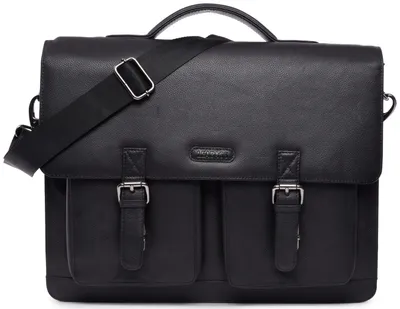Produktbild von LEABAGS Leder Aktentasche Herren & Damen I Echtleder Laptoptasche bis 15 Zoll I Umhängetasche mit Schultergurt I Schultertasche I Messenger Bag I Arbeitstasche I Lehrertasche I Nappa Schwarz