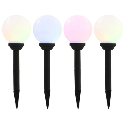 Zdjęcie produktu dla Kuliste lampy solarne do ogrodu, 4 szt., LED, 15 cm, RGB