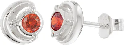 Produktbild von trendor 21422-07 Damen Ohrringe 925 Silber Ohrstecker Zirkonia Rot