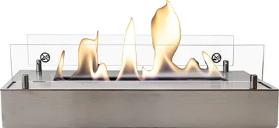 Image de Xaralyn cheminée à éthanol - brûleur éthanol L - inox brossé - chauffage 3 kW - éthanol encastrable - vraies flammes