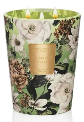Productafbeelding van Geurkaars eucalyptus-salie in glas, 990g, sojawas, 3 lonten, brandduur 150 uur