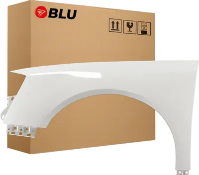 Zdjęcie produktu dla BLU Błotnik pasujący do VW Volkswagen Passat B6 LB9A Lewy Biały CandyWeiss | 2005-2010 | Przedni Przód | Lakierowany | Gotowy do montażu  | Stal