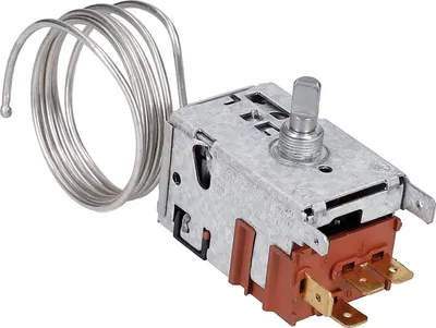 A thermostat for a refrigerator or freezer.
