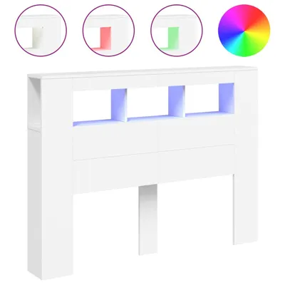 Immagine prodotto di vidaXL Testiera LED bianca 140x18,5x103,5 cm Materiale ligneo