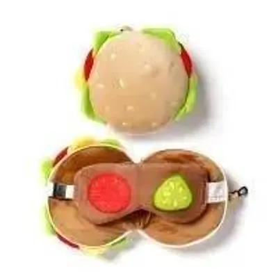 Image de Oreiller de voyage et masque pour les yeux Fast Food Burger - Puckator