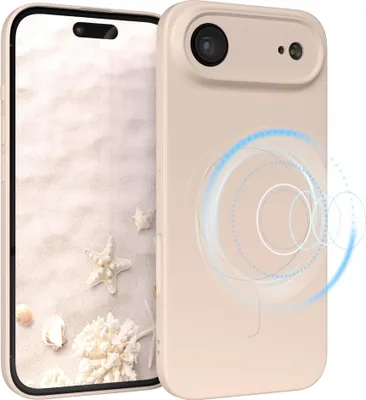 Produktbild von EAZY CASE - Silikonhülle magnetisch für Apple iPhone Air, Hülle Silikon, weich stoßfeste Magnet Handyhülle, Schutzhülle mit Kameraschutz, TPU Bumper in Natur