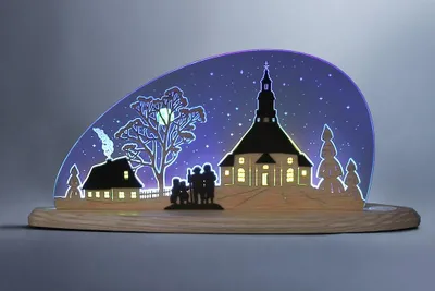 Produktbild von Motivleuchte "Seiffner Kirche" (47x22cm) von Weigla Holzkunst